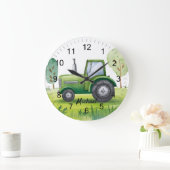 Gepersonaliseerde Groene Tractor Boerderij Waterve Grote Klok (Huis)