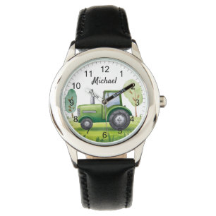 Gepersonaliseerde Groene Tractor Boerderij Waterve Horloge
