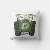 Gepersonaliseerde Groene Tractor Land Boerderij Br Kussen (Voorkant)