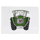 Gepersonaliseerde groene tractor land bruiloft cad groot cadeauzakje (Achterkant)