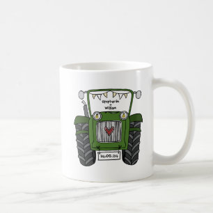 Gepersonaliseerde groene tractor land bruiloft cad koffiemok