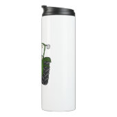 Gepersonaliseerde groene tractor land bruiloft cad thermosbeker (Geroteerd rechts)