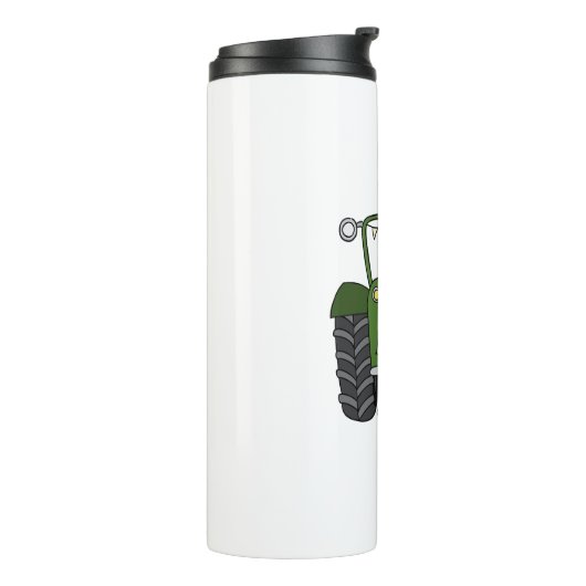 Gepersonaliseerde groene tractor land bruiloft cad thermosbeker (Gedraaid links)