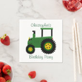 Gepersonaliseerde Groene Tractor Ontwerp Verjaarda Servet (Insitu)