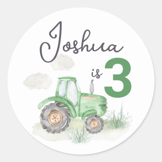 Gepersonaliseerde Groene Tractor Stickers (Voorkant)