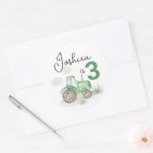 Gepersonaliseerde Groene Tractor Stickers (Envelop)