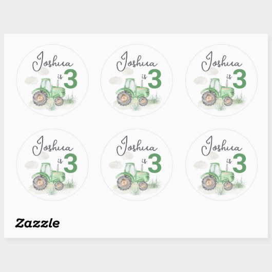 Gepersonaliseerde Groene Tractor Stickers (Vel)