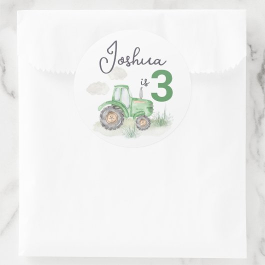 Gepersonaliseerde Groene Tractor Stickers (Tas)