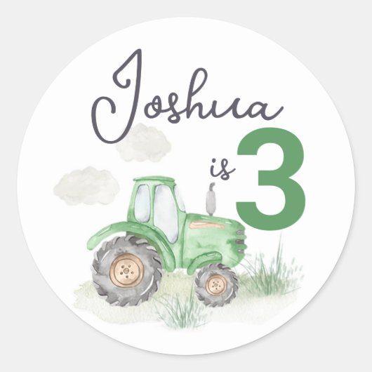 Gepersonaliseerde Groene Tractor Stickers (Voorkant)
