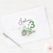 Gepersonaliseerde Groene Tractor Stickers (Envelop)