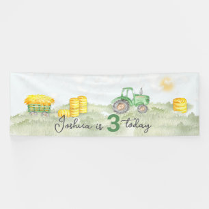 Gepersonaliseerde Groene Tractor Thema Grote Banne Spandoek