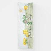 Gepersonaliseerde Groene Tractor Thema Grote Banne Spandoek (Verticaal)