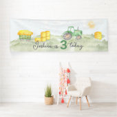 Gepersonaliseerde Groene Tractor Thema Grote Banne Spandoek (Insitu)