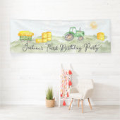 Gepersonaliseerde Groene Tractor Thema Grote Banne Spandoek (Insitu)