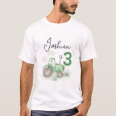 Gepersonaliseerde Groene Tractor Thema Mannen T-Sh T-shirt (Voorkant)