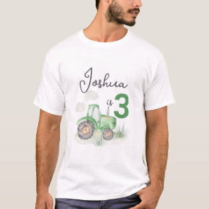 Gepersonaliseerde Groene Tractor Thema Mannen T-Sh T-shirt