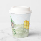 Gepersonaliseerde Groene Tractor Thema Papier Part Papieren Bekers (Links)