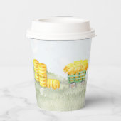 Gepersonaliseerde Groene Tractor Thema Papier Part Papieren Bekers (Achterkant)