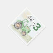 Gepersonaliseerde groene tractor thema papier serv servet (Hoek)