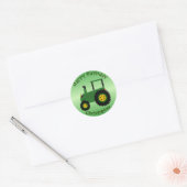 Gepersonaliseerde Groene Tractor Verjaardag Ronde Sticker (Envelop)