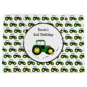 Gepersonaliseerde groene tractoren Grote Cadeautas (Voorkant)