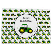 Gepersonaliseerde groene tractoren Grote Cadeautas (Achterkant)
