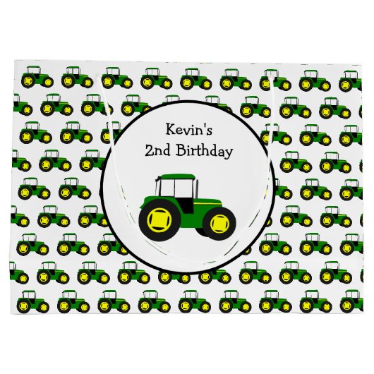 Gepersonaliseerde groene tractoren Grote Cadeautas (Achterkant)