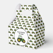 Gepersonaliseerde groene trekkers Birthday Bedankdoosjes (Achterkant)