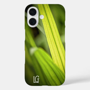 Gepersonaliseerde Groene Tropisch Gras Apple Phone iPhone 16 Hoesje