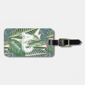 Gepersonaliseerde Groene Tropische Bladeren Bagagelabel (Voorkant horizontaal)