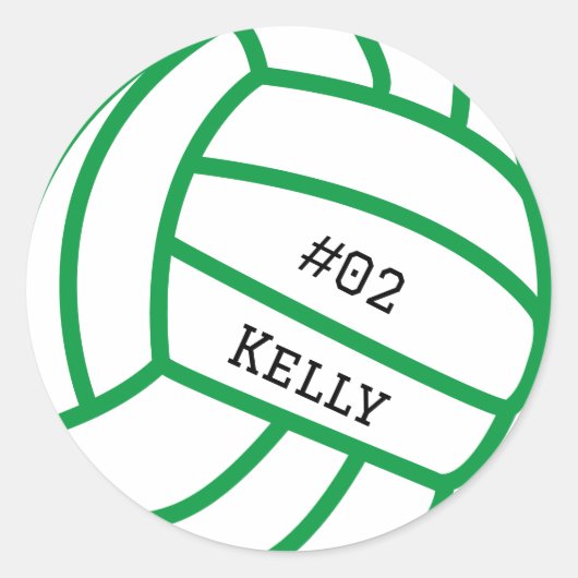 Gepersonaliseerde groene volleybal Stickers (Voorkant)