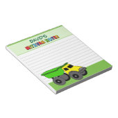 Gepersonaliseerde groene vrachtwagen Mitzvah Notitieblok (Schuin)