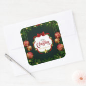 Gepersonaliseerde groene vrolijke kerst | Sticker (Envelop)