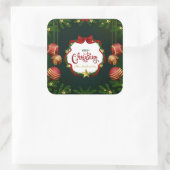 Gepersonaliseerde groene vrolijke kerst | Sticker (Tas)