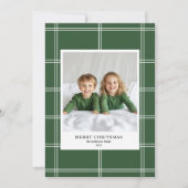 Gepersonaliseerde groene vrolijke kerstfoto kaart (Voorkant)