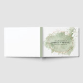 Gepersonaliseerde Groene Waterverf Bruiloft Gasten Gastenboek (Volledig)