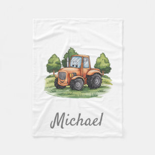 Gepersonaliseerde Groene Waterverf Tractor Fleece Deken