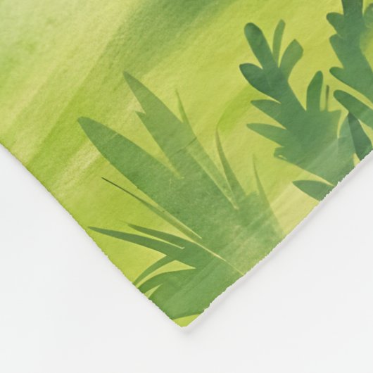 Gepersonaliseerde Groene Waterverf Tractor Fleece Deken (Hoek)