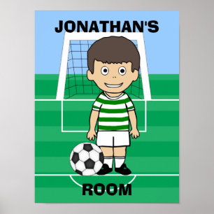 Gepersonaliseerde groene witte hop van de Speler v Poster