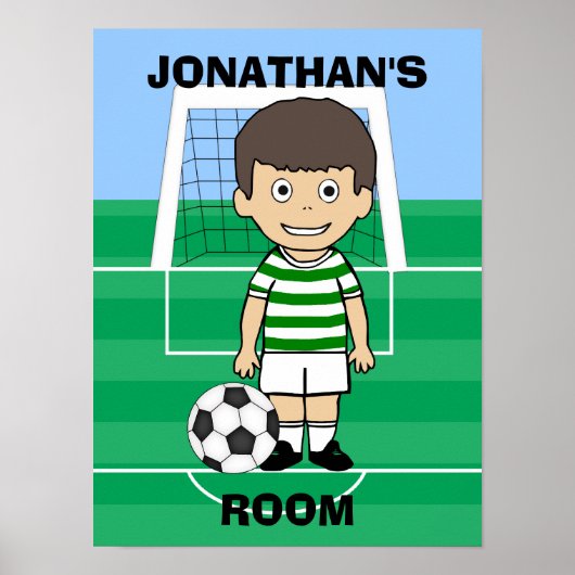 Gepersonaliseerde groene witte hop van de Speler v Poster (Voorkant)