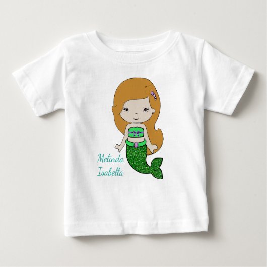 Gepersonaliseerde groene zeemeermin Baby jurk (Voorkant)