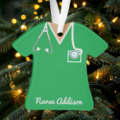 Gepersonaliseerde groene zurwrijvingen ornament