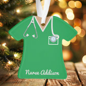 Gepersonaliseerde groene zurwrijvingen ornament