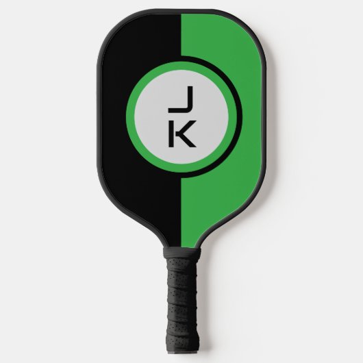 Gepersonaliseerde Groene Zwarte Pickleball Paddle (Voorkant)