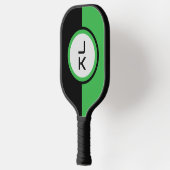 Gepersonaliseerde Groene Zwarte Pickleball Paddle (Links)