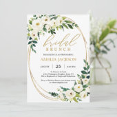 Gepersonaliseerde groenerij en goudbruine brunch kaart (Staand voorkant)