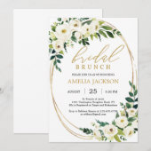 Gepersonaliseerde groenerij en goudbruine brunch kaart (Voorkant / Achterkant)