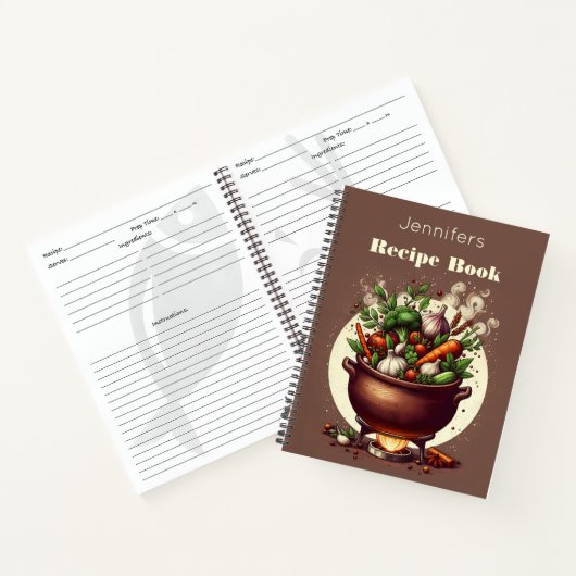 Gepersonaliseerde groente pot recept boek (Binnen)