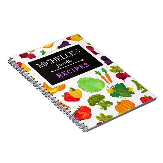 Gepersonaliseerde groenten naadloos Vegan Pattern Notitieboek (Rechterzijde)