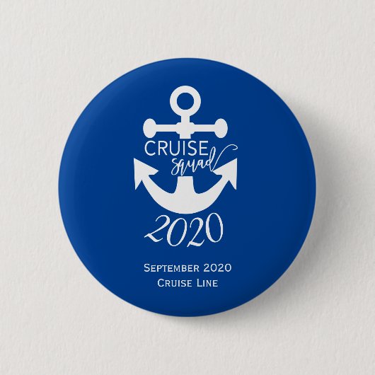 Gepersonaliseerde groepsreis cruise Squad Ronde Button 5,7 Cm (Voorkant)